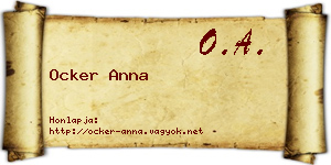 Ocker Anna névjegykártya